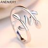 ANENJERY Простые модные кольца с листьями для женщин, подарок для женщин