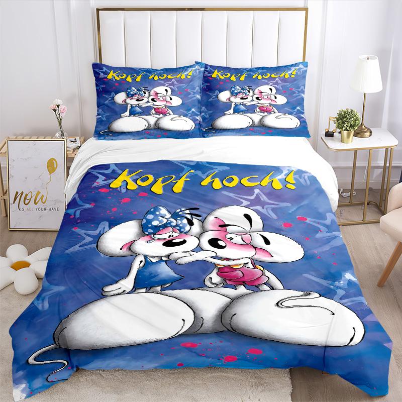 Rats Love Print 3Pcs Bedding Setduvet Cover With 2 Bedropillowcase Home Birthday Gift