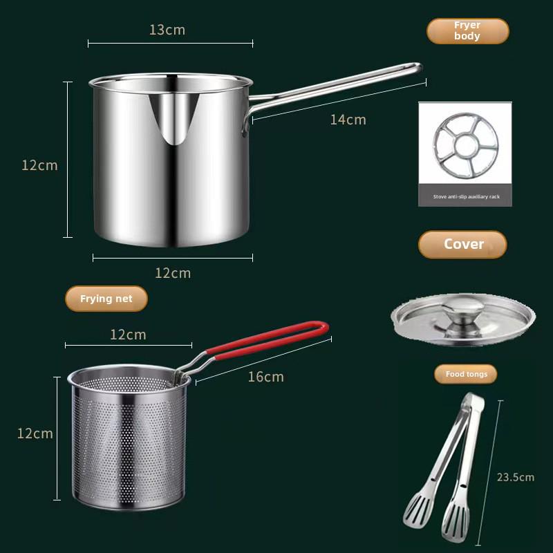 Мини-сковорода из нержавеющей стали 304 с многофункциональным фильтром для экономии масла для жареных продуктов