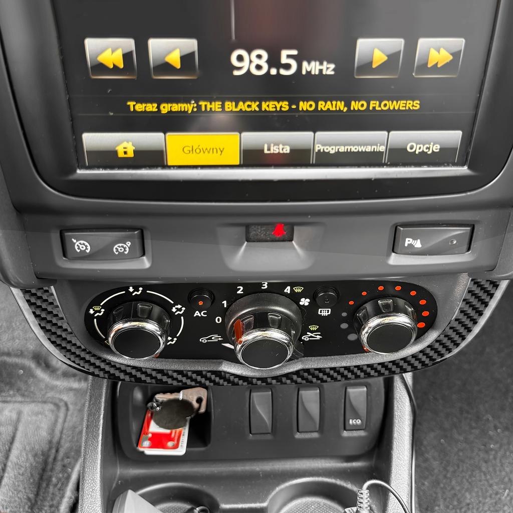 For Dacia Duster 2014 2015-2018 Carbon AC Air Control Frame Anti Scratch Center Console Sport Interior Decor Mod Car Accessories