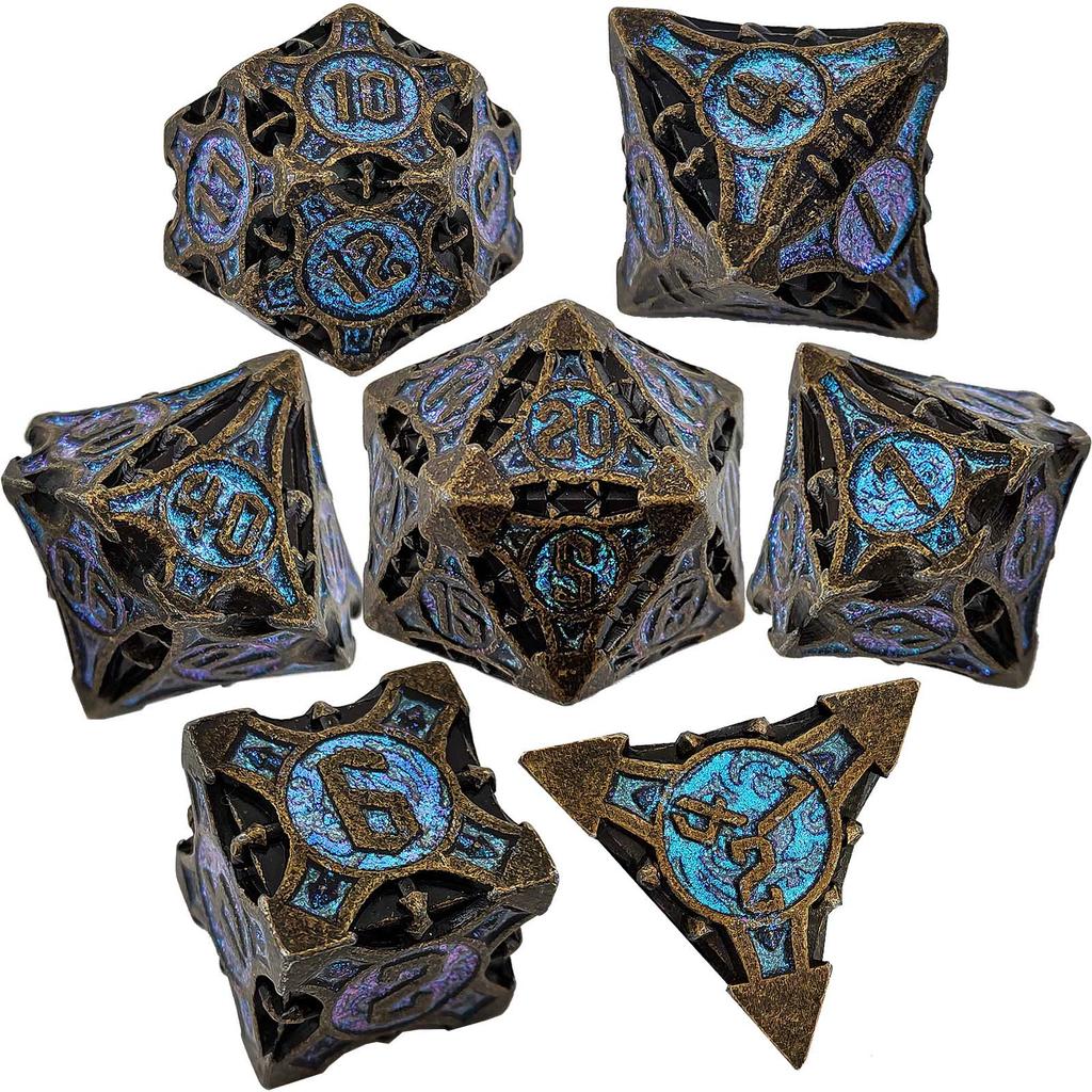 Metal coc running dice dnd dragons and dungeons multi-faceted rpg dice cthulhu d20 настольная игра