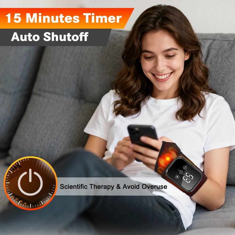 Electric Wrist Protector Adjustable Wrist Massager Brace Hot Compress Vibration Wrist Support Guard Band Muscle Relaxation