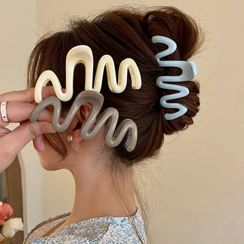 Модные красочные волнистые заколки для волос для женщин и девочек, корейские милые простые нерегулярные заколки для волос, головные уборы, аксессуары для волос