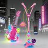 Kids Guitar Microphone Play Set Girls Pink Guitar Karaoke Machine with LED Light Music Toddlers Educational Singing Mic Musical Instrument Toy