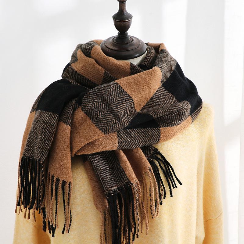 Women's Scarf Plaid Warm Long Shawl Autumn Winter