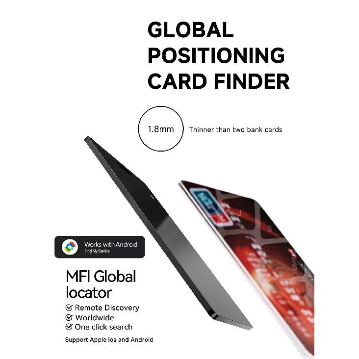 Android Wallet Tracker Card Waterproof– Rechargeable Air Tag for Google Find My Device (Not for IOS/Huawei), Wireless Charging