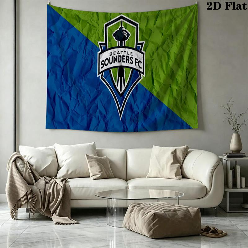 Seattle Sounders FC Wall Tapestry Aesthetic Wall Hanging Printed Fabric Blanket Decorative Tapestries for Bedroom Living Room Home Decor