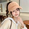 New Hat for Women's Solid Color Versatile Embroidered Knitted Wool Hat for Winter Warm Ear Protection Baseball Cap Thick