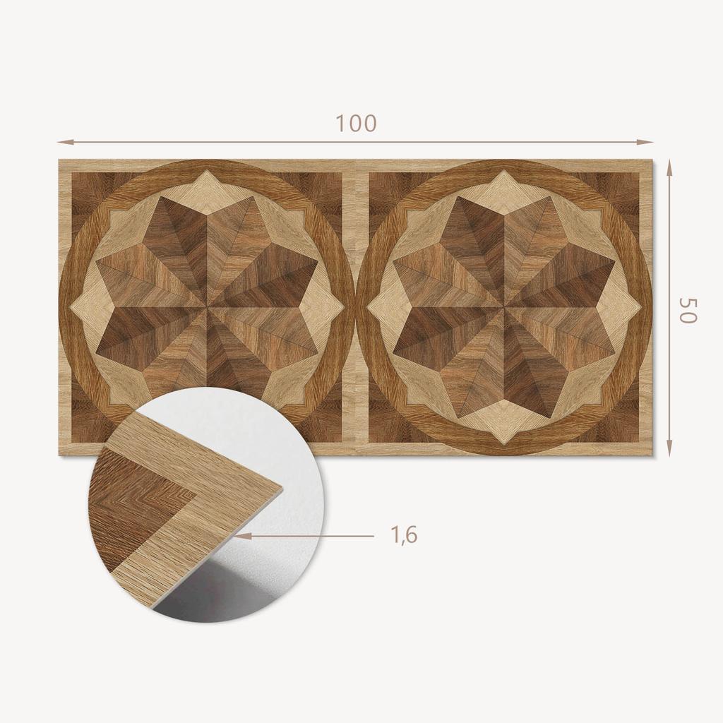 Self-Adhesive Vinyl Wall Panel 100x50 cm Multi-layer Geometric Pattern