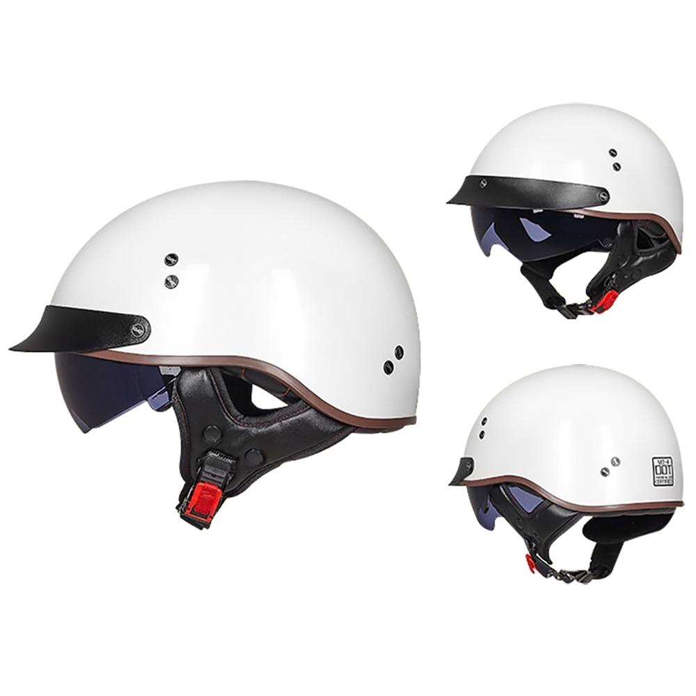 Ретро Шлемы Для Мотоцикла Capacete De Moto Шлем Винтажный Уличный Туристический Скутер Половинчатый Шлем Встроенный Визор Сертификация DOT