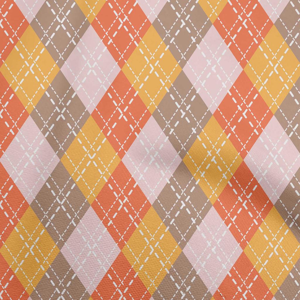 oneOone Cotton Flex Light Green Fabric Check Argyle Dress Material Fabric Print Fabric By The Yard 40 Inch