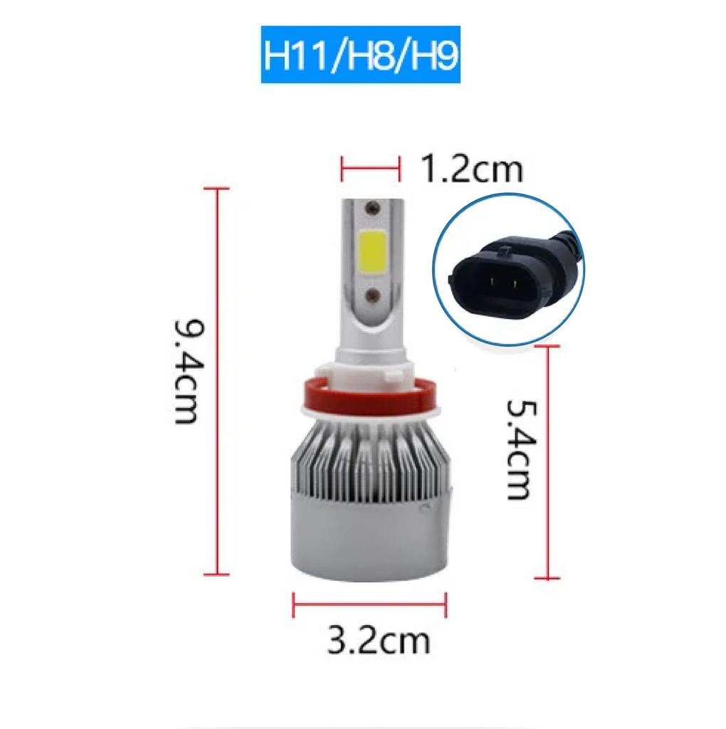 2pcs C6 72W H11 H4 Hi/Lo H1 H7 COB LED H11 HB3 9005 HB4 9006 Car Headlight Bulbs Car Fog Light 12V 7200LM Auto Headlamps