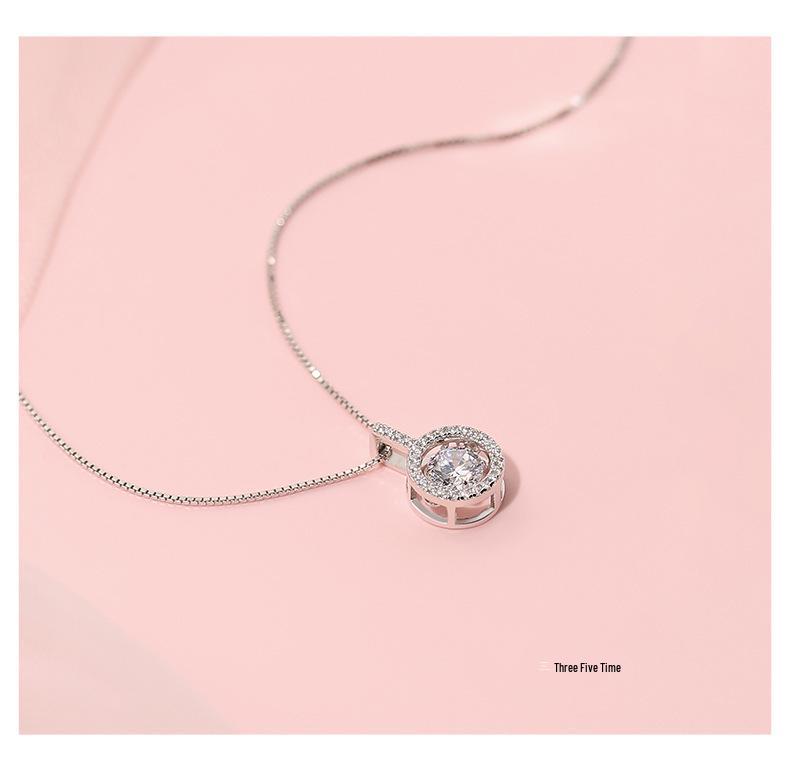 Серебряное ожерелье S925 Живое: Корейская стильная цепочка на ключицу с подвеской - Идеальный рождественский подарок для нее