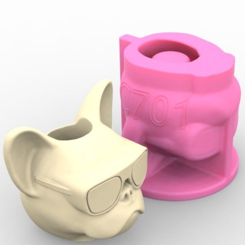Dog Head Flower Pots Mold Epoxy Resin Molds Pen Holder Candle Holder Cement Planter Silicone Mould Home Decorations