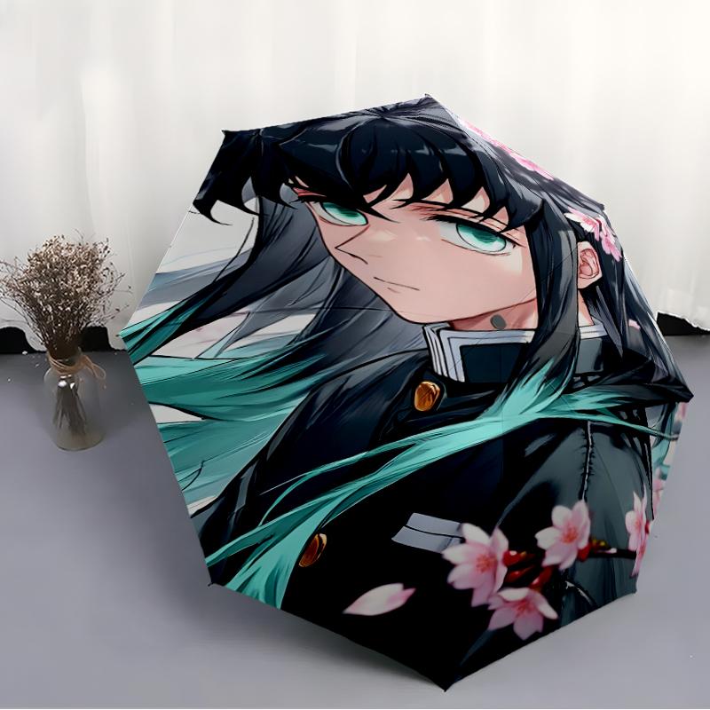 1pc Tokitou Muichirou1 Umbrella, Sun Protection, And UV Shielding. It Has Eight Sturdy Ribs for Outdoor Use And Perfect As a Holiday Gift