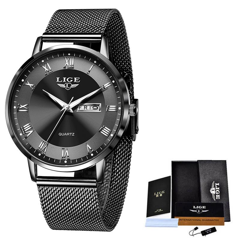 LIGE Luxury Ladies Watch Women Waterproof Rose Gold Steel Strap Women Wristwatch Top Brand Bracelet Clocks Relogio Feminino