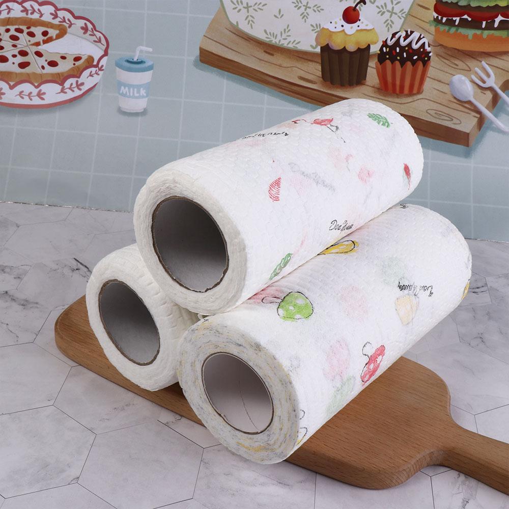 Non-woven Fabric Disposable Kitchen Paper Thickened Kitchen Dishcloth  Rolls  Washing Dishes