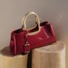 Women's patent leather handbag, shiny, structured bag