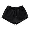 Li Ning Solid Color Mid Waist Drawstring Loose Sports Shorts Women Shorts Black AKSU160-2