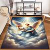 Angel with Trumpet and Scroll Rug: Non-slip rug suitable for living room and bedroom sofas