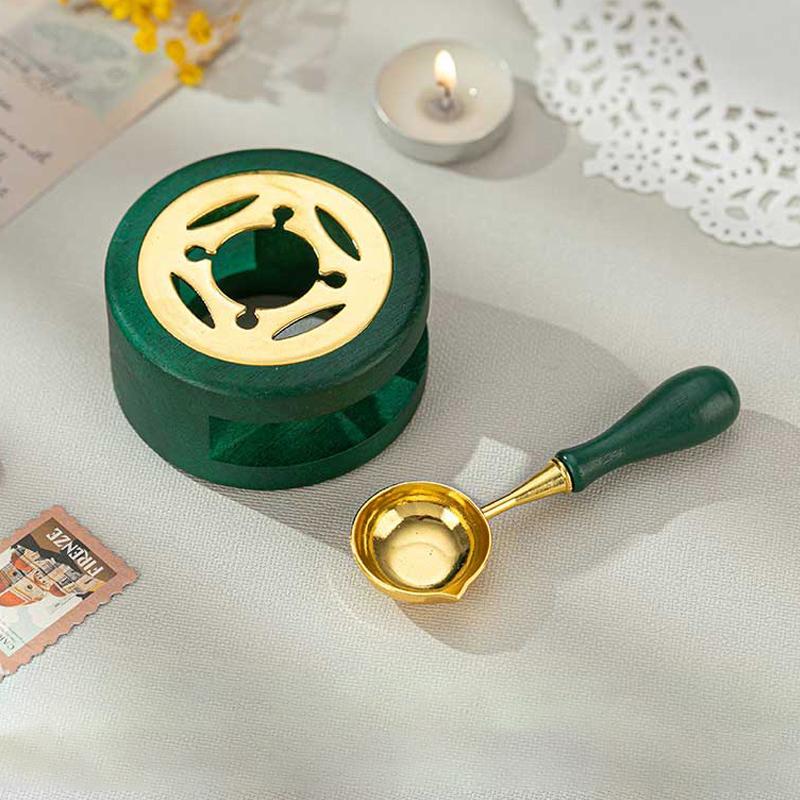 Набор для сургуча, деревянная печь для плавления воска, печь с нагревательной ложкой, нагреватель для плавления восковых шариков, принадлежности для печати на воске