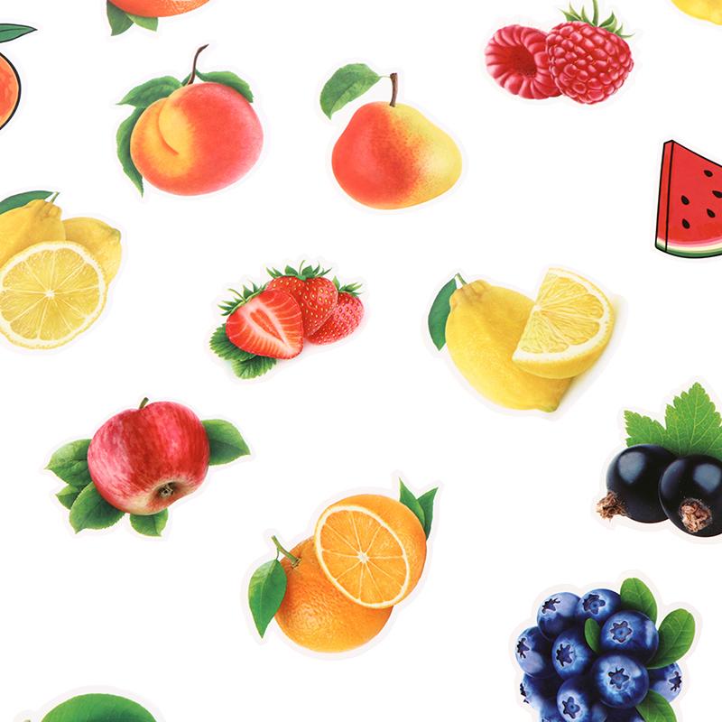50 Pcs Fruits Stickers For Kitchen Baking Cup Dish Refrigerator Fruit Sticker