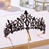 Baroque Black Crystal  Bridal Tiaras Crowns Pageant Prom Diadem Rhinestone Veil Tiara Headband  Wedding Hair Accessories