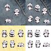 6Pieces Panda Theme Fabric Patch Stickers With Reusable Adhesive Backing Great For Hat Backpack Kids Craft Activity