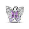 Подвеска-медуза из серебра 925 пробы, сверкающий фиолетовый шарм для браслета «сделай сам», ювелирные аксессуары, подарок на день рождения