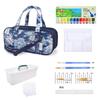 LAURA CANDY STYLE Riviera Art Supplies Bag Sakura Watercolor Paint Cute Mesh Art Supplies Bag for Includes Shoulder Strap and Watercolor Paints