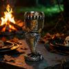 Retro Resin Drinking Chalice Horrible Stainless Steel Skull Goblet, Skeletal Wine Gothic Goblet Cocktail Glasses, Vintage Whiskey Cup for Halloween