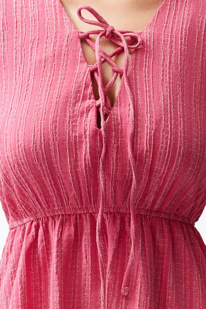 Women's Fashion New Dress Black Mini Woven Tie-Up Linen Blend Beach Dress