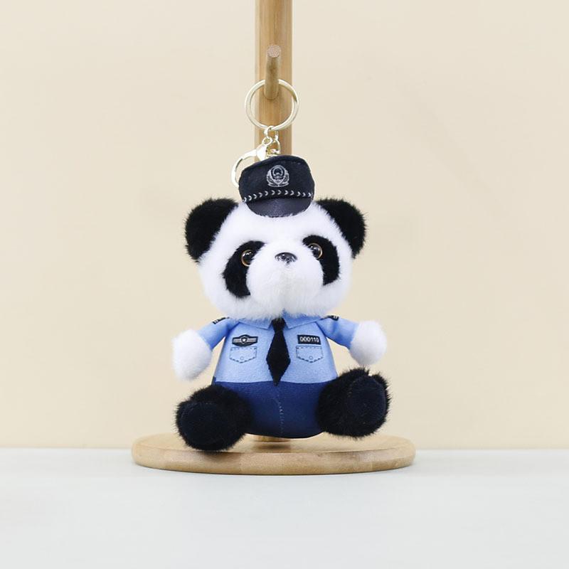 Adorable Panda Plush Toy With Short Fur Design Ideal For Bag Charm And Decoration