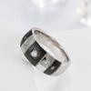 Brushed Diamond Inlaid Eccentric Curved Stainless Steel Ring Trendy Mens Gesture Jewelry