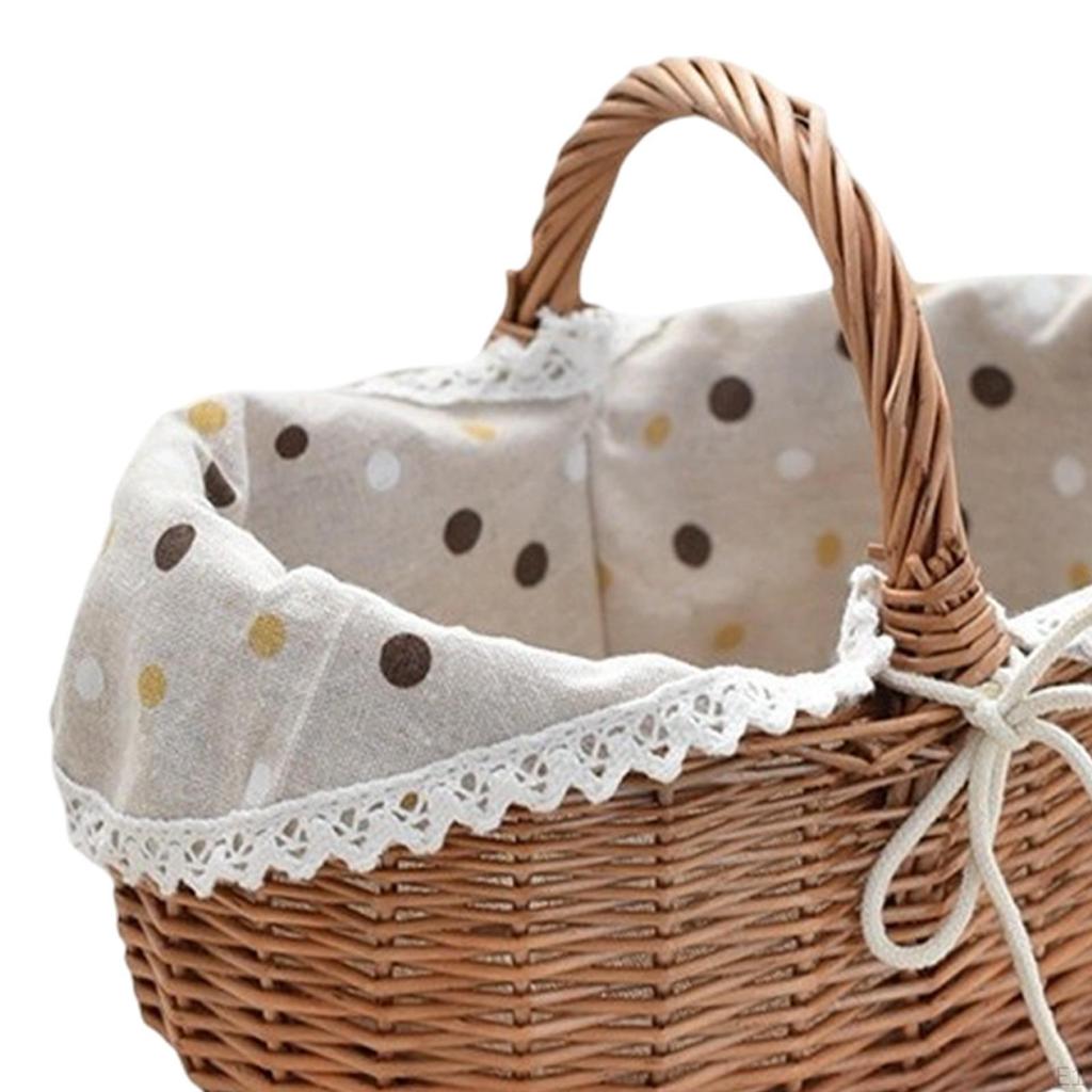 Корзина для пикника ручной работы, модная, с подкладкой, контейнер для хранения продуктов и фруктов