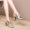 Женские сандалии весна и лето 2025 новые полые туфли на высоком каблуке женские римские туфли с открытым носком на толстом каблуке модные римские женские туфли