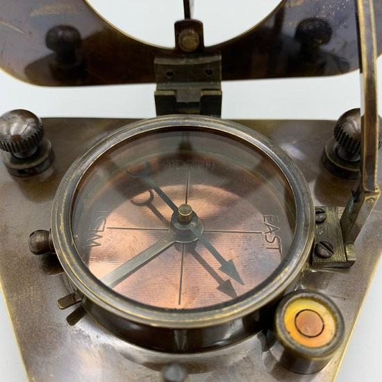 Капитанские морские солнечные часы из цельной латуни Треугольник компаса 8,89 см