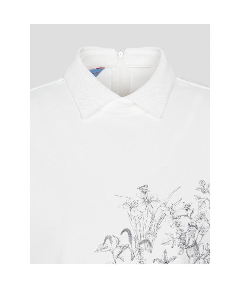 BEANPOLE GOLF [Daria Song] Women'S Patterned Collared Short Sleeve T-Shirt - White