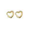 Wild Temperament Girls Heart Buckle Simple Copper Fashion Jewelry Hoop Earrings Piercing Earrings