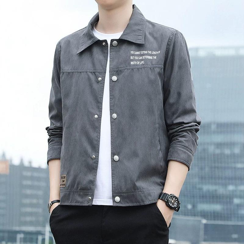 Mens Casual Loose Turn Down Collar Long Sleeve Fashion Jacket