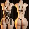 Black Open Bra Erotic Seduction Crotchless Porn Costumes Hot Woman Sexy Lingerie Teddy Body Suit Nude SM Sex Doll For Adults