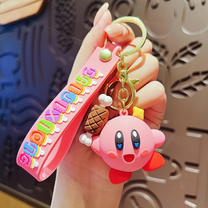 Kirby Cartoon Doll Keychain, Creative And Personalized Car Couple Bag Key Pendant, Backpack Ornament Key Chain, Holiday Gift.