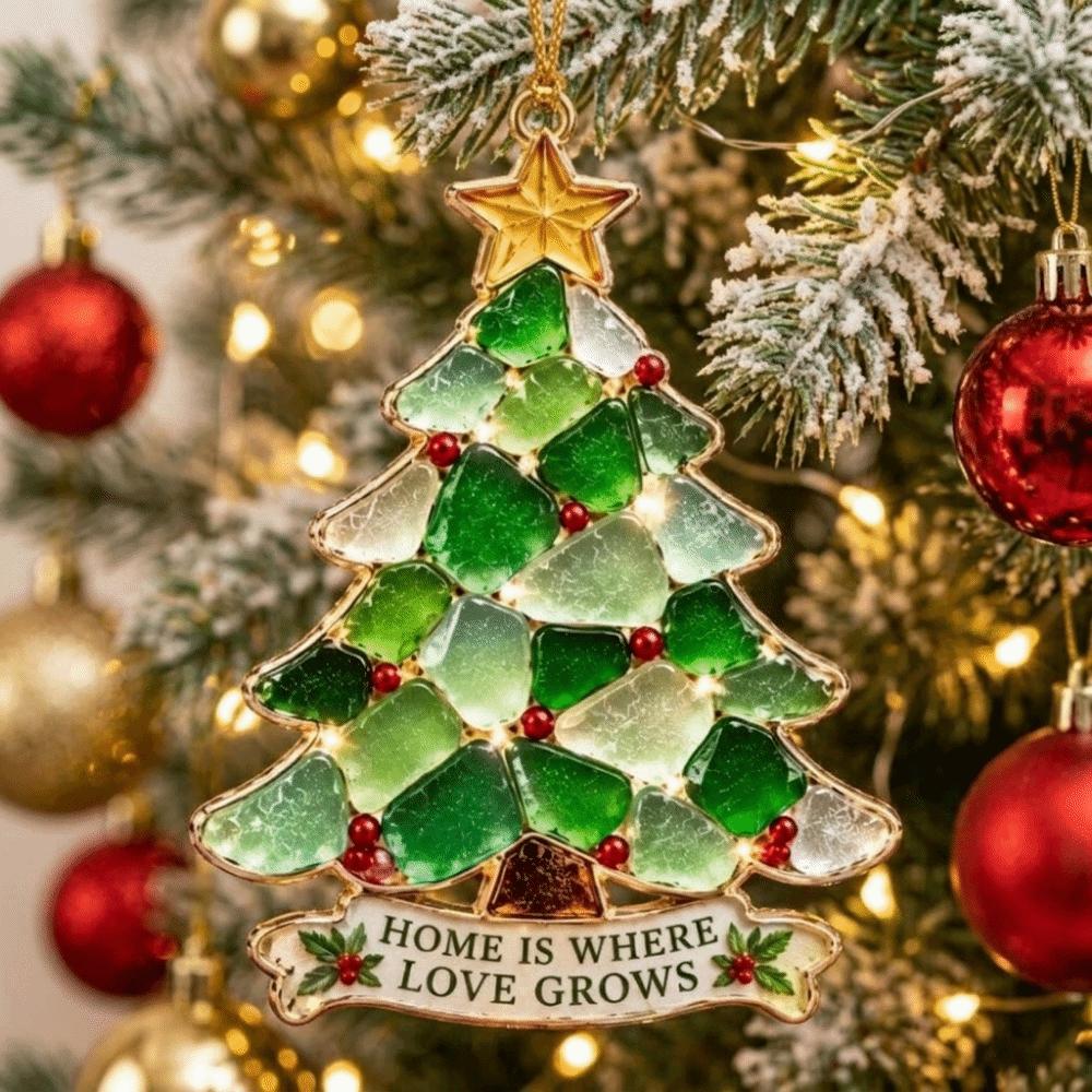 Snowflake Sea Glass Hanging Ornament Christmas Tree Christmas Xmas Decoration Home Decor