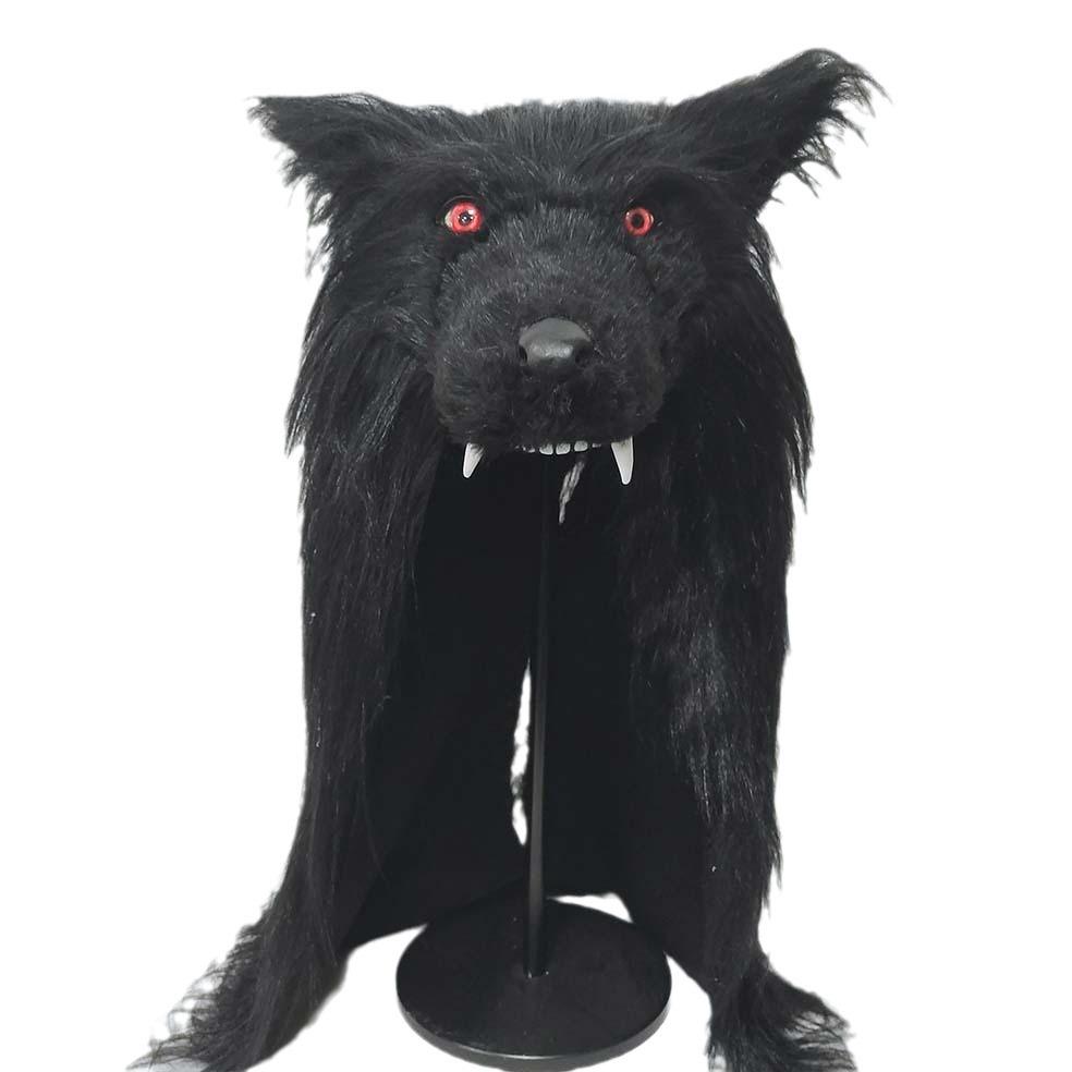 Black Wolf Headgear Latex animal mask Plush one-piece cosplay Halloween costume props