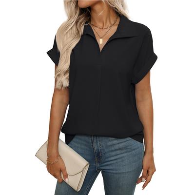 Летняя новая женская свободная рубашка с короткими рукавами и цветочным принтом