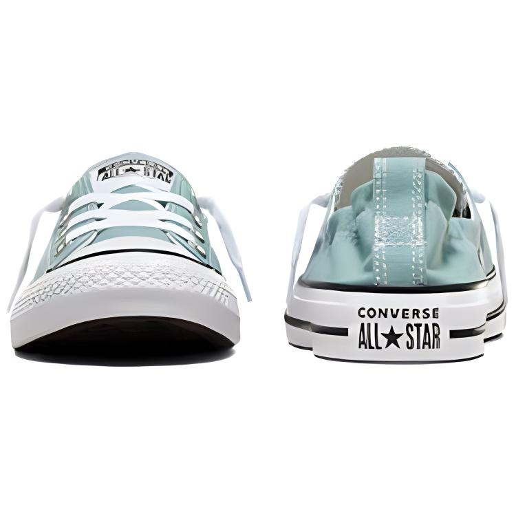 Converse Chuck Taylor All Star удобные, прочные, легкие, низкие парусиновые кеды для женщин в зеленом и белом цвете
