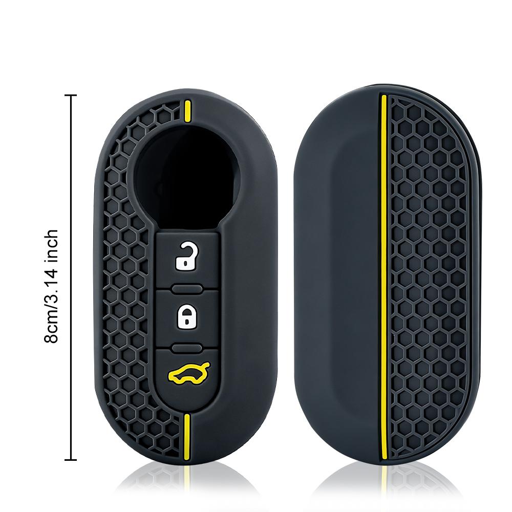 3 Buttons Silicone Car Remote Key Case Cover Shell Holder For Fiat Abarth 500 595 124 Spider Ducato Panda Tipo Bravo Accessories