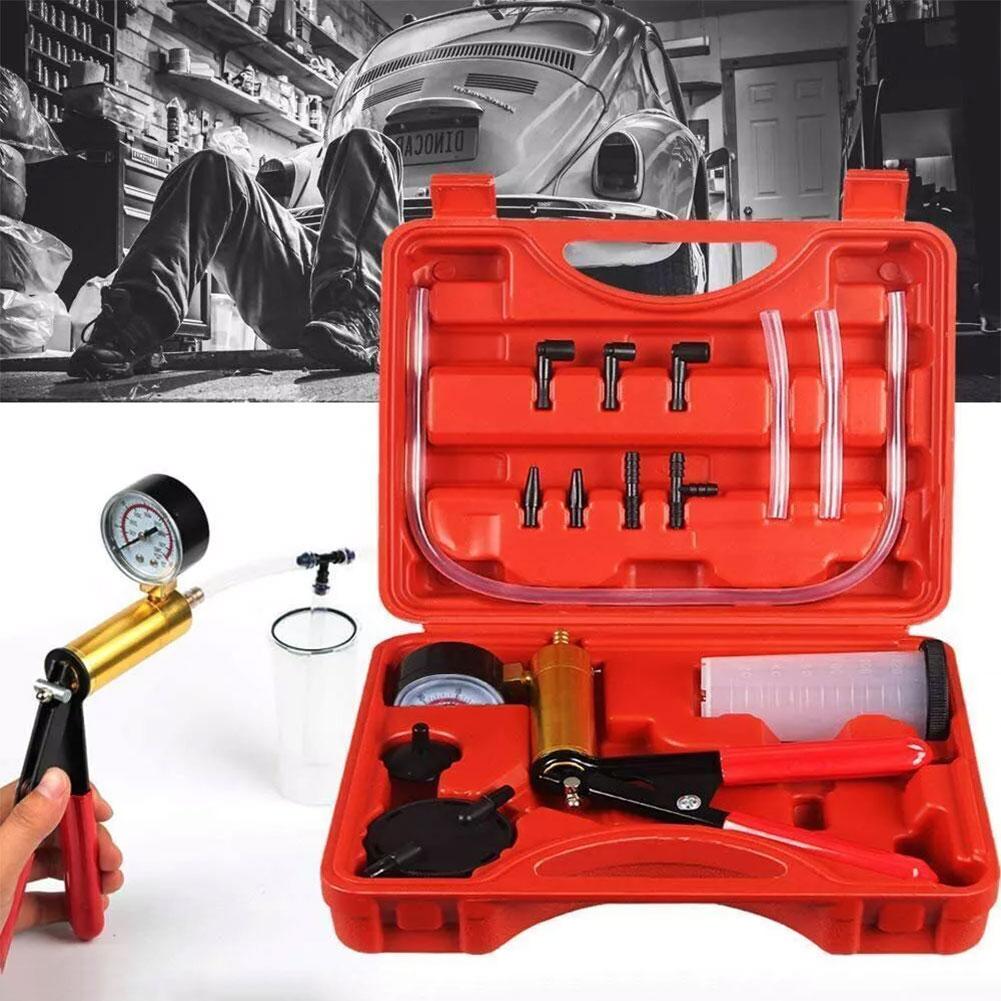 Portable Aluminum Manual Vacuum Pressure Pump Brake Fluid Drain Kit Vacuum Pistol Pump Tester Kit