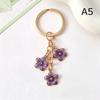 Lovely Cherry Blossom Keychain Three Flower Pendant Key Ring Fashion Bag Accessory for Girls Birthday Gift School Bag Decor