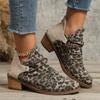 Fashion New Design Leopard Print Women's Boots 2025 Autumn Winter Pointed Toe Chelsea Boots Low Heel Non Slip Casual Female Ankle Boots